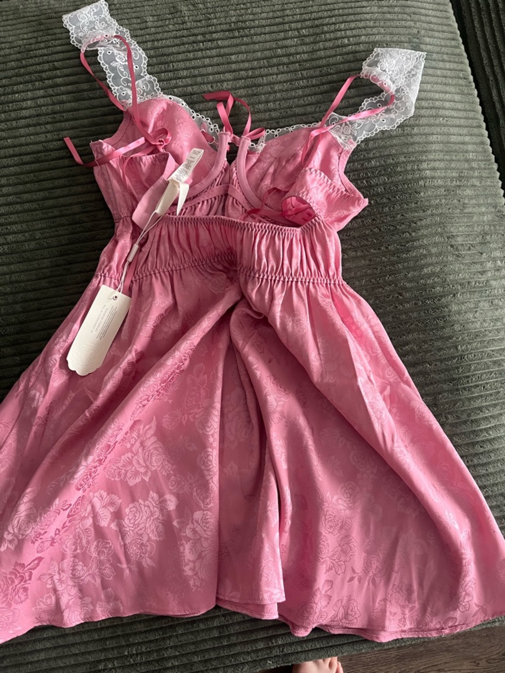 For Love And Lemons Rose Milk Eyelet Slip Dress - Picture 4 of 7